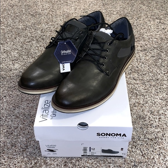 Mens Sonoma Roscoe Gray Dress Shoes Nwt 